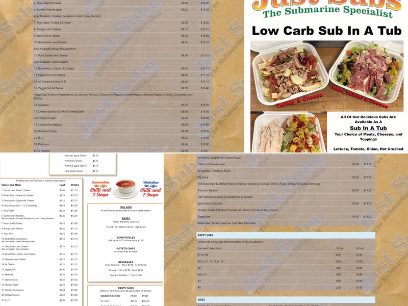 Just Subs Menu