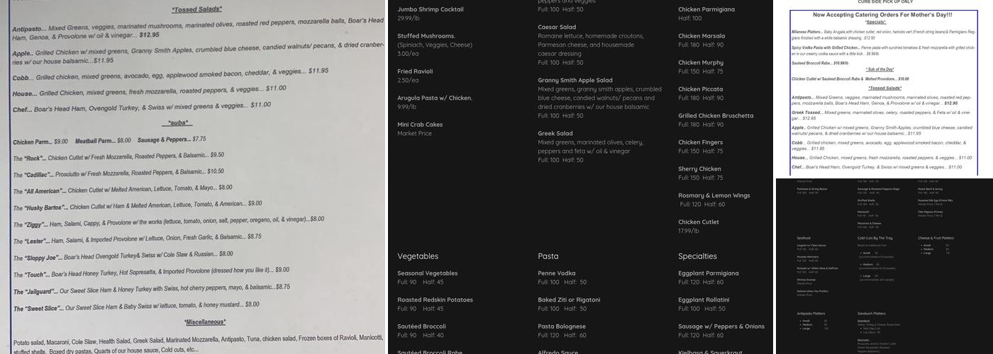 A Touch of Italy Menu