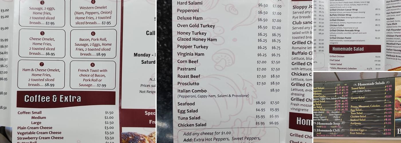 Sewaren Deli Menu