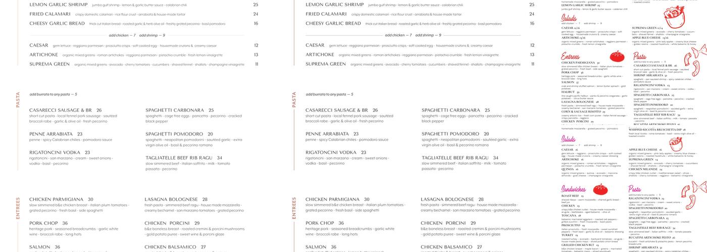 Suprema Menu