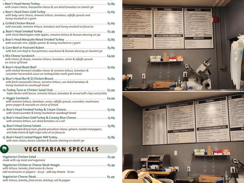 Palm Tree Market Menu