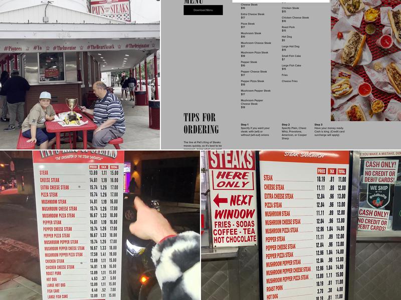 Pat's King of Steaks Menu