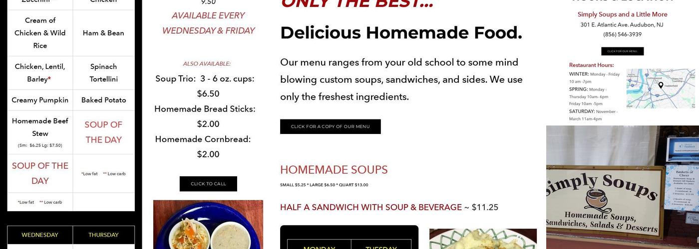 Simply Soups & A Little More Menu