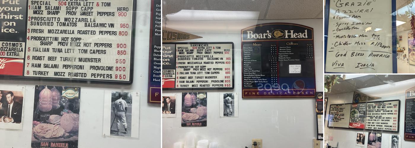 Cosmo's Italian Salumeria Menu