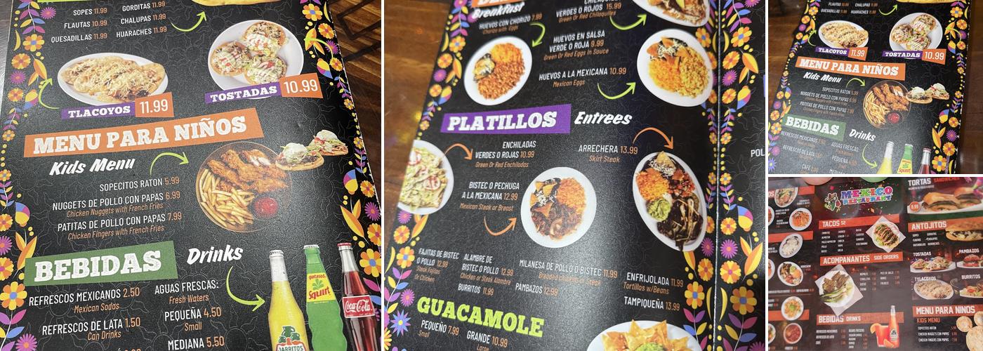 Mexico Restaurant Menu