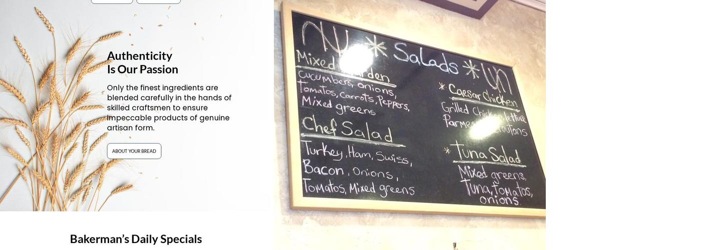 Hudson Bread division of Prestige Bread Co. Menu