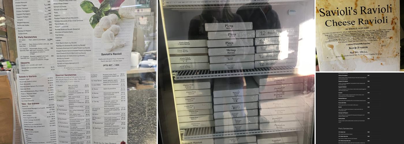 Savioli's Ravioli Menu