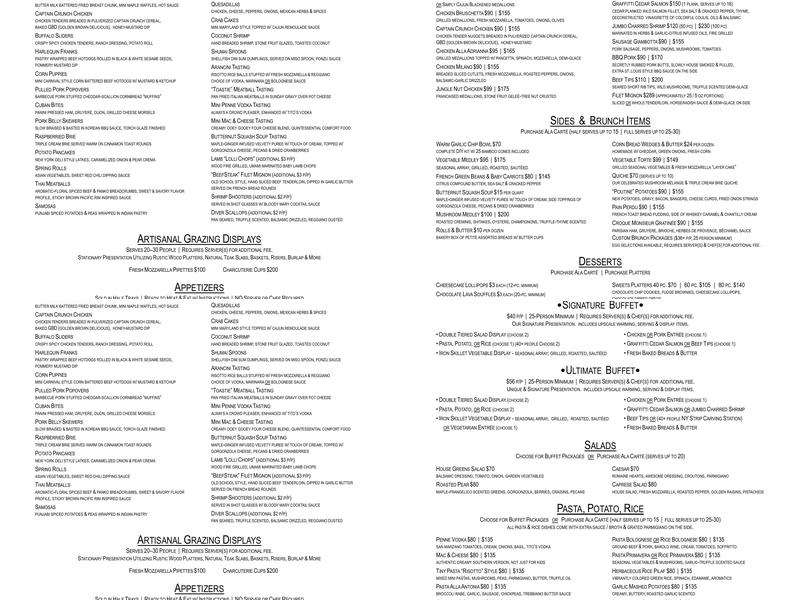 Creativa Catering Menu