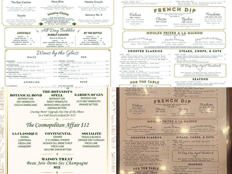 Maison Pickle Menu