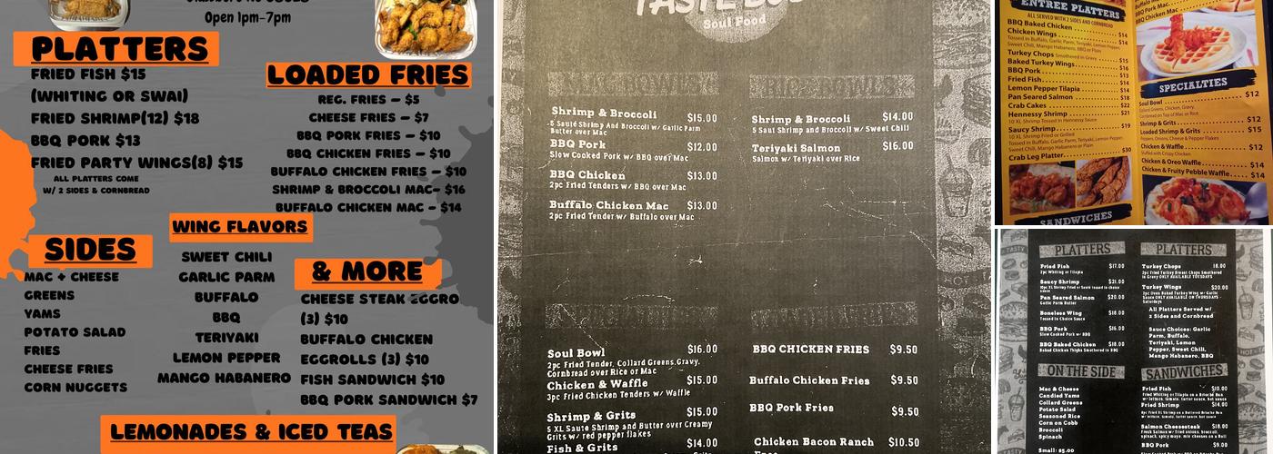 Taste Buds Menu