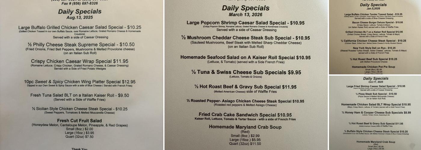 Wheat Road Cold Cuts Menu