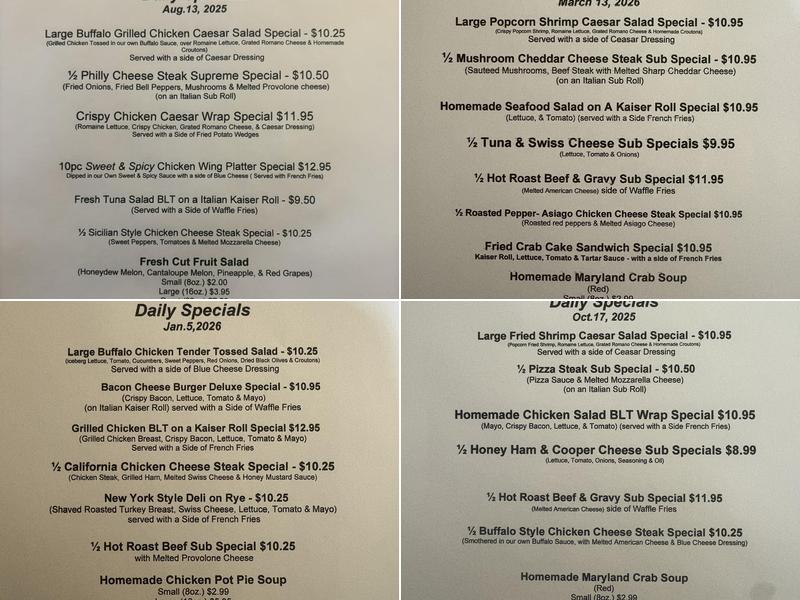 Wheat Road Cold Cuts Menu