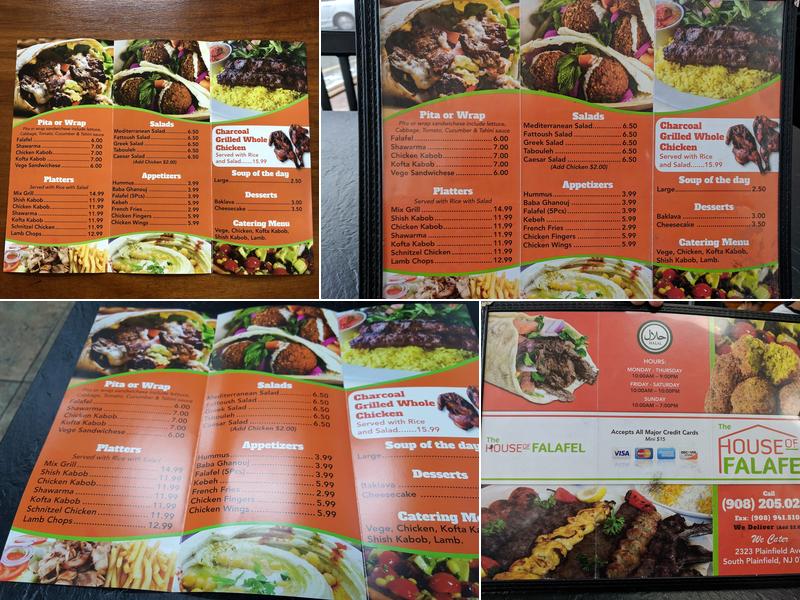 House Of Falafel Menu