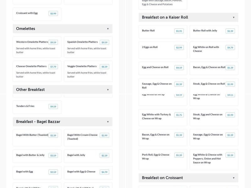 Park Deli Too & Pizza Menu