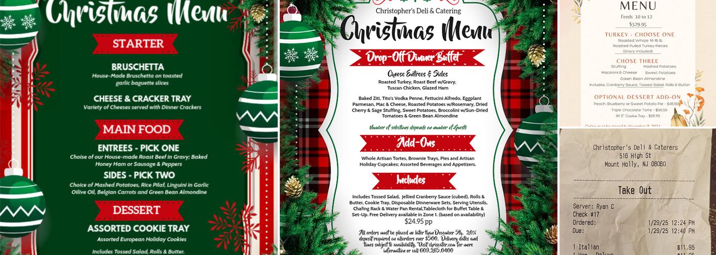 Christopher's Deli & Caterers Menu