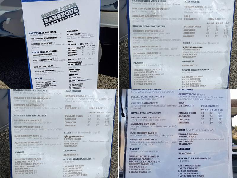 Silver Star Bbq Menu