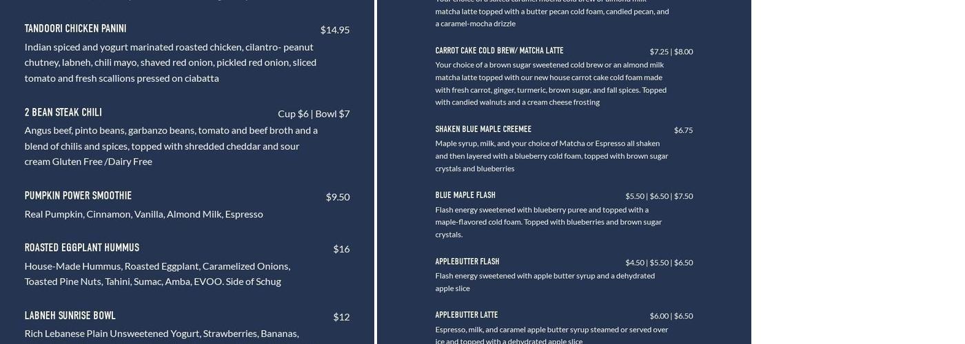 Pressed Cafe (Drive-Thru Only) Menu