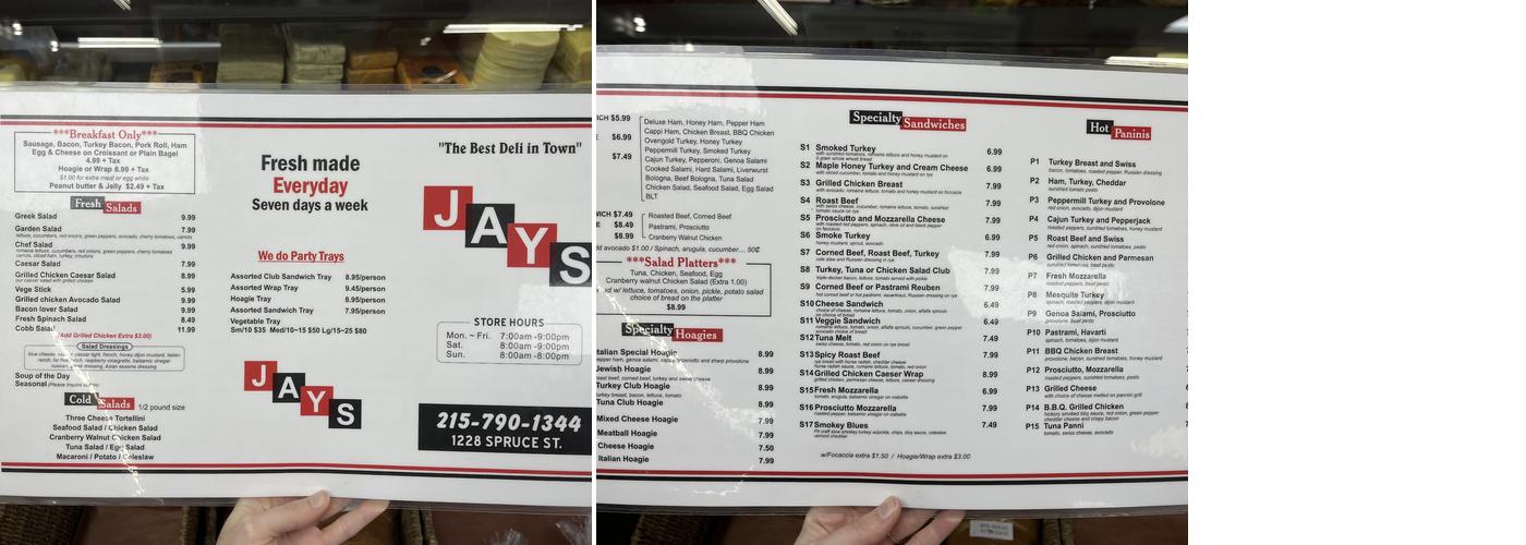 Jay's Deli Menu