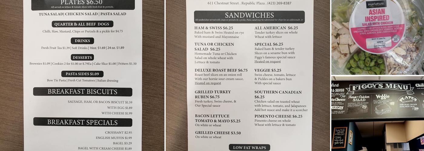 Figgy's Sandwich Shop Menu