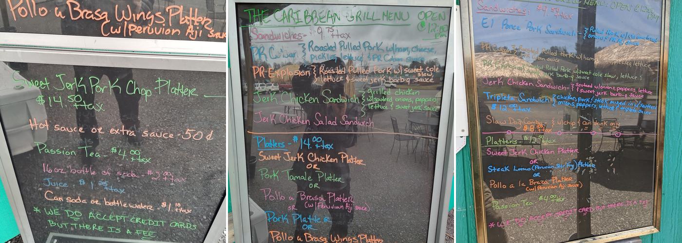 Caribbean Grill Menu