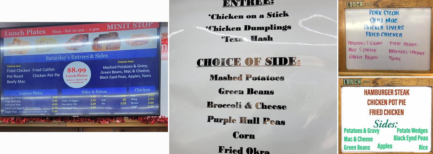 Minit Stop Food Store Menu