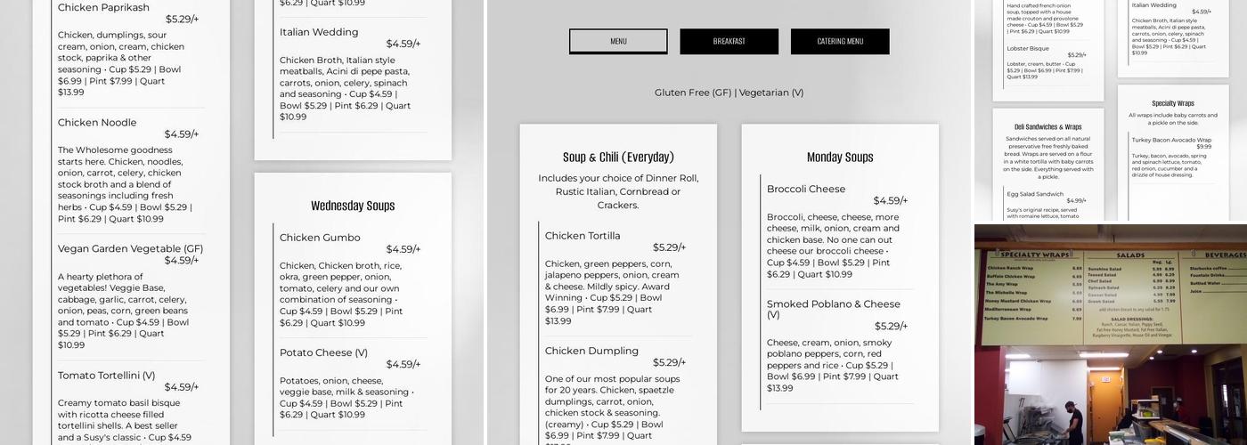 Susy's Soup & Deli Reserve Square Menu