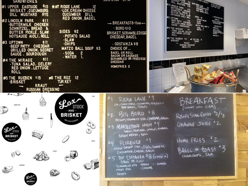 Lox, Stock, and Brisket Menu