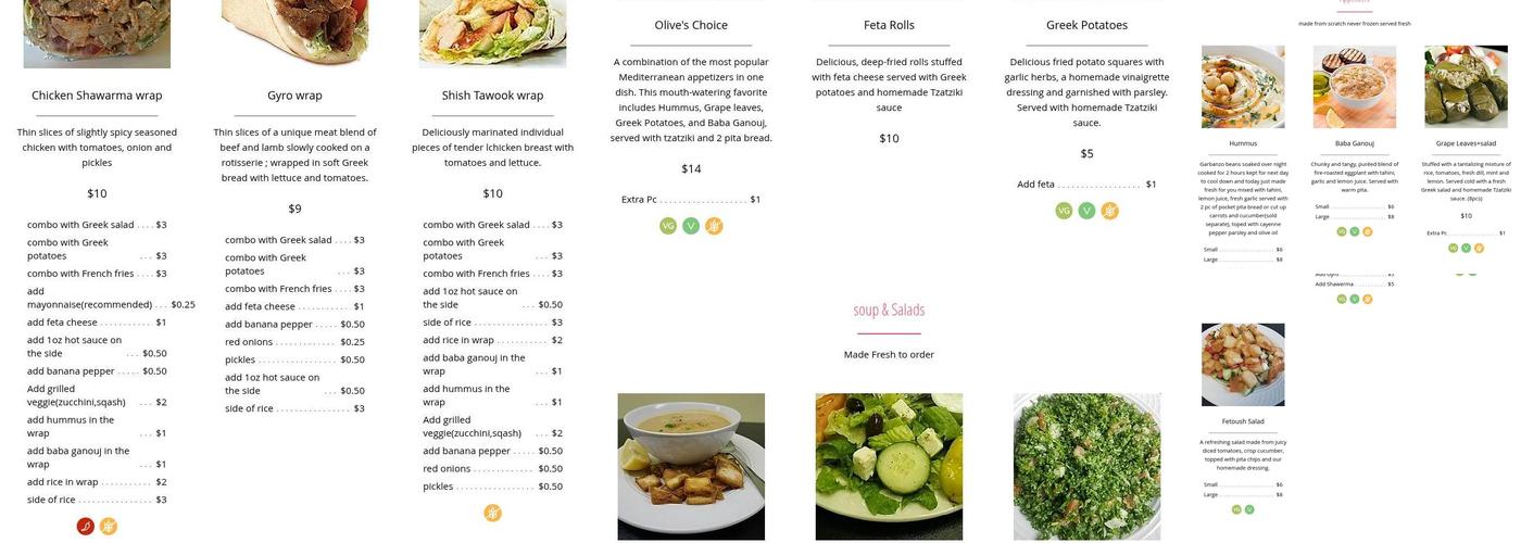 Olive Mediterranean Grill Menu