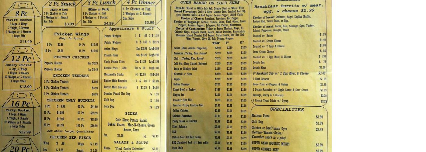 Cuisine Express Menu