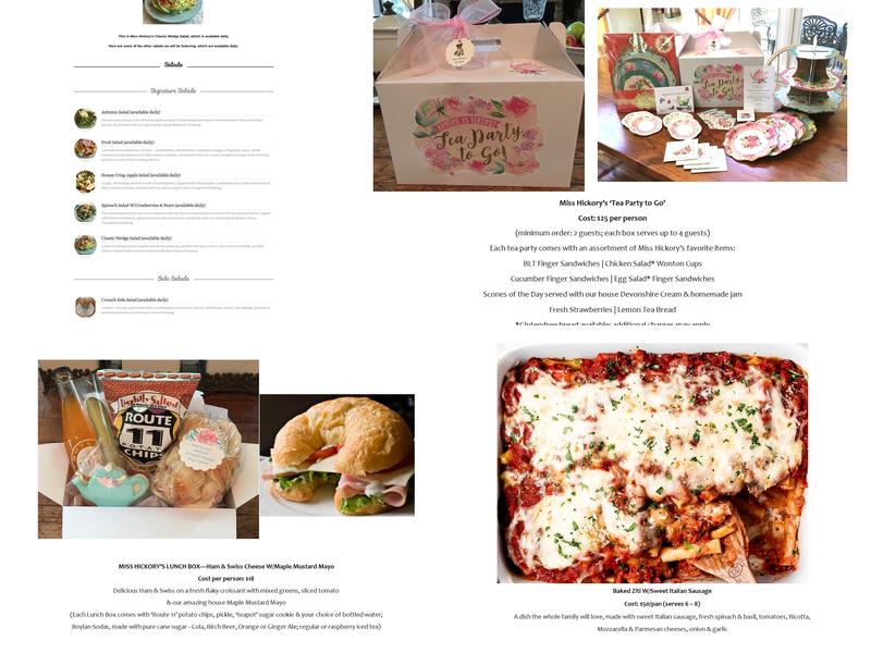 Miss Hickory’s Tea Room Menu