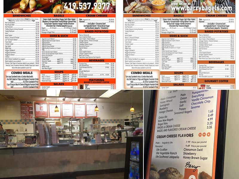 Barry Bagels Toledo Menu