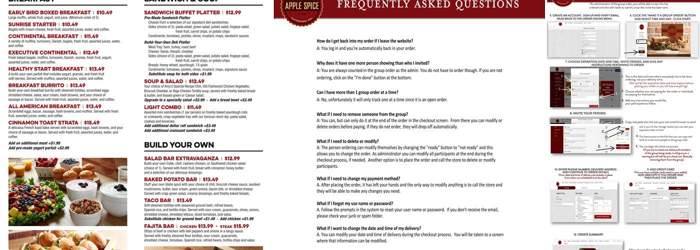 Apple Spice Box Lunch Delivery & Catering Menu