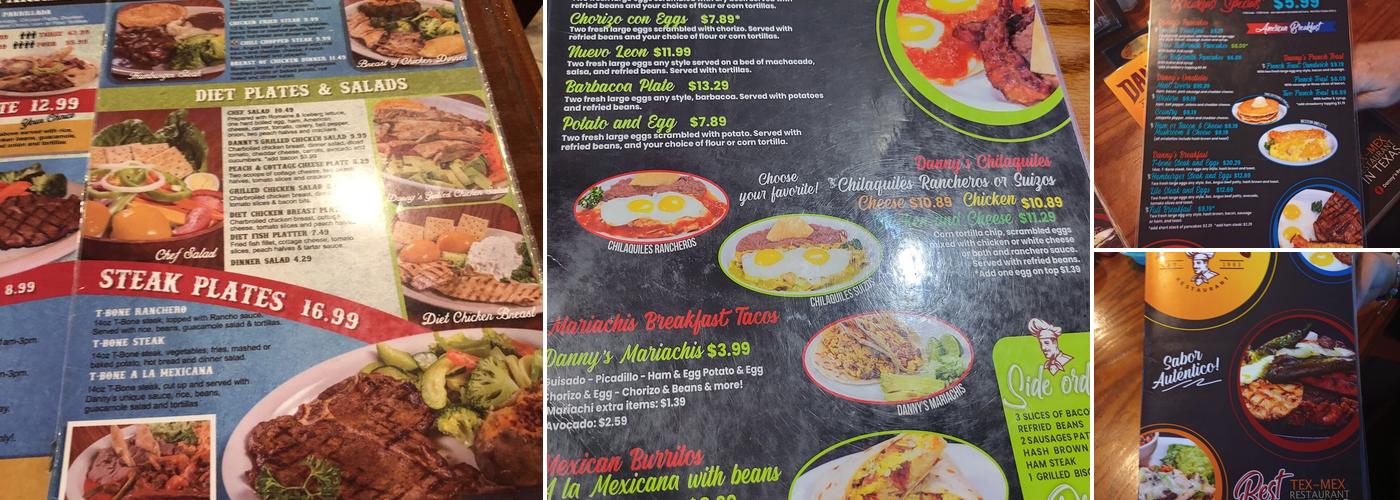 Danny's Restaurant Menu