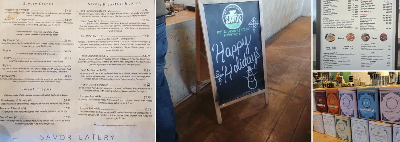 Savor Coffee Bar Menu