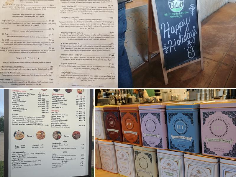 Savor Coffee Bar Menu