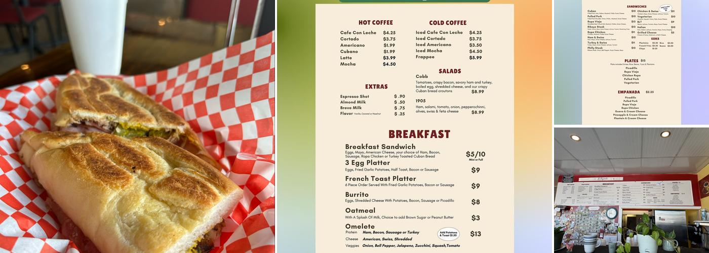 Cuban Cafe Menu