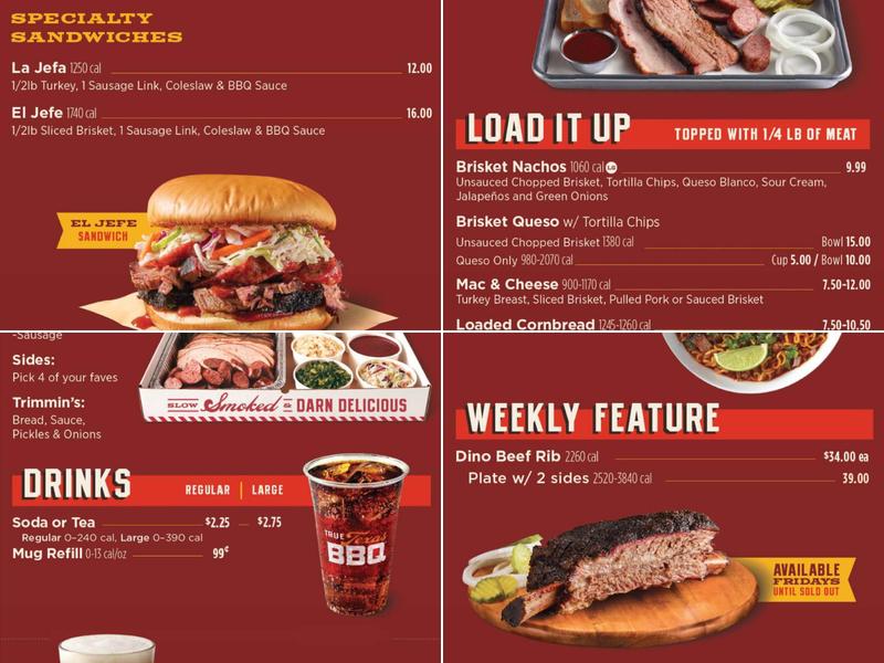 True Texas BBQ Menu