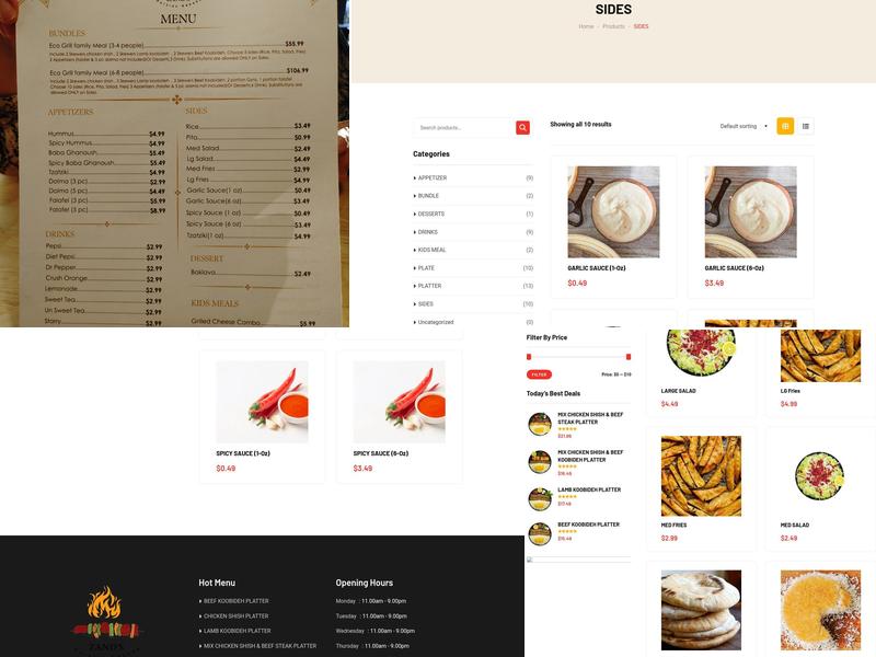 Zand's Persian Kebabs Menu