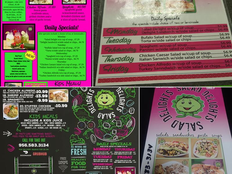 Salad Delights and more Menu