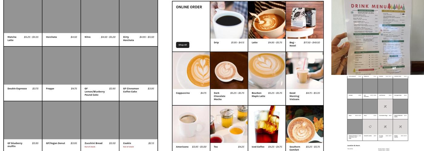 TRIO COFFEE formerly known as Novel Coffee Menu