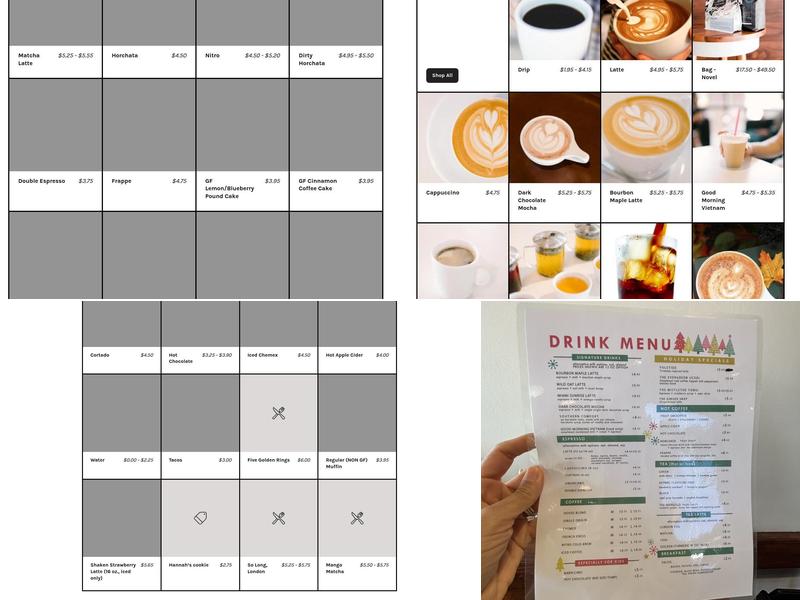 TRIO COFFEE formerly known as Novel Coffee Menu