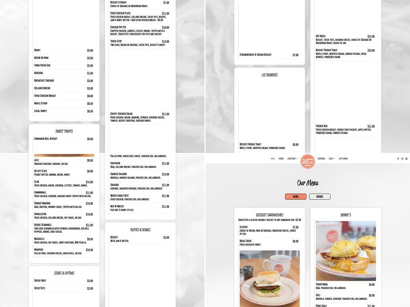 HunnyBunny Biscuit Co Menu