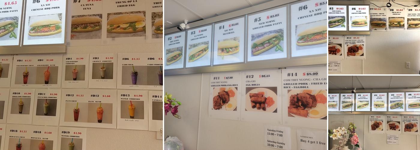 Lo Banh Mi Viet Hot Bread Menu