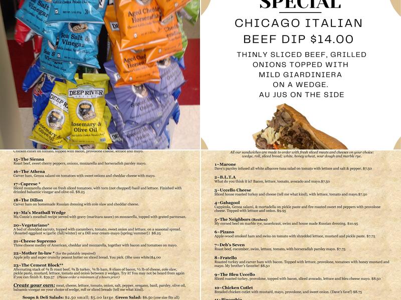 Cozzie's NY Deli Menu