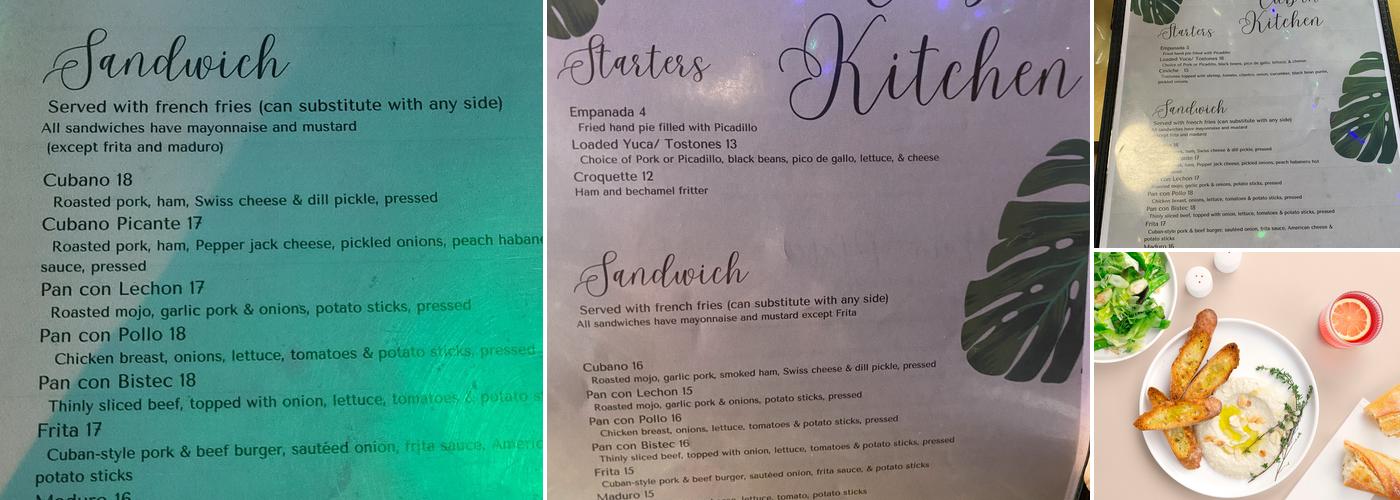 Cuban Kitchen Menu