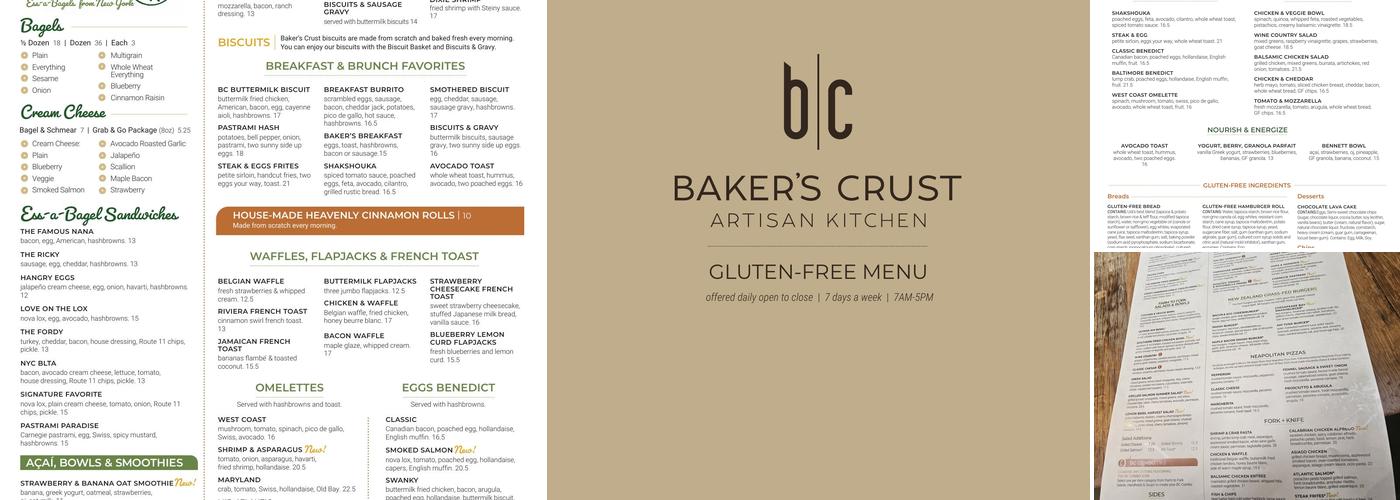 Baker's Crust Artisan Kitchen Menu