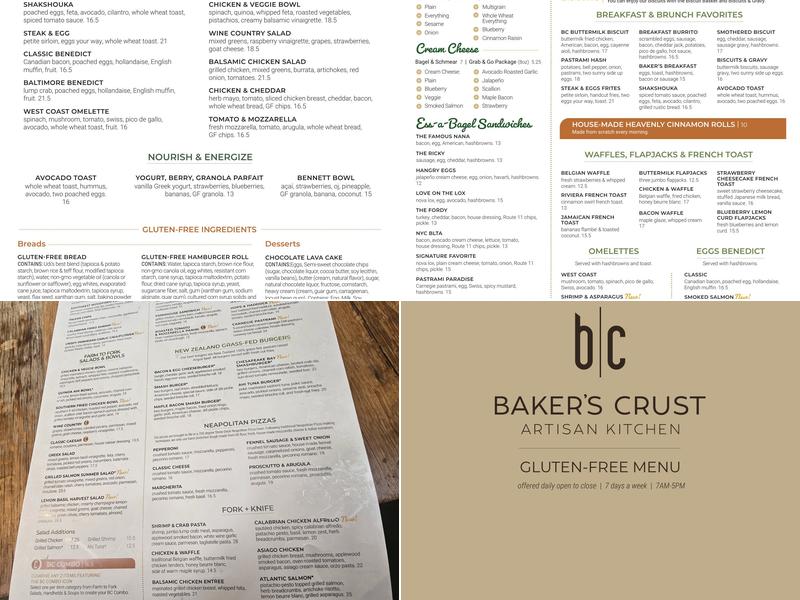 Baker's Crust Artisan Kitchen Menu