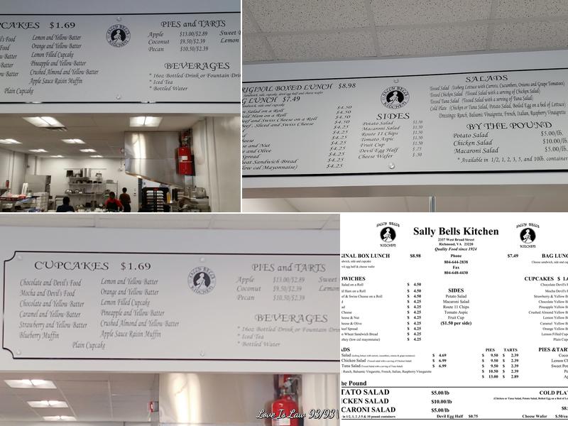 Sally Bell's Kitchen Inc Menu