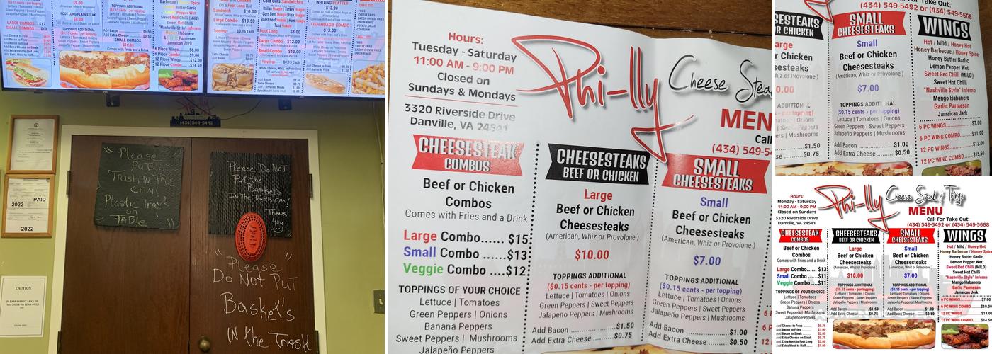 Philly Cheese Steak Menu