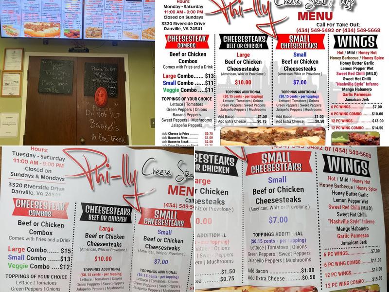 Philly Cheese Steak Menu